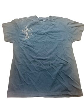Gildan Black Short Sleeve Tee with Embroidered Cross Accent
